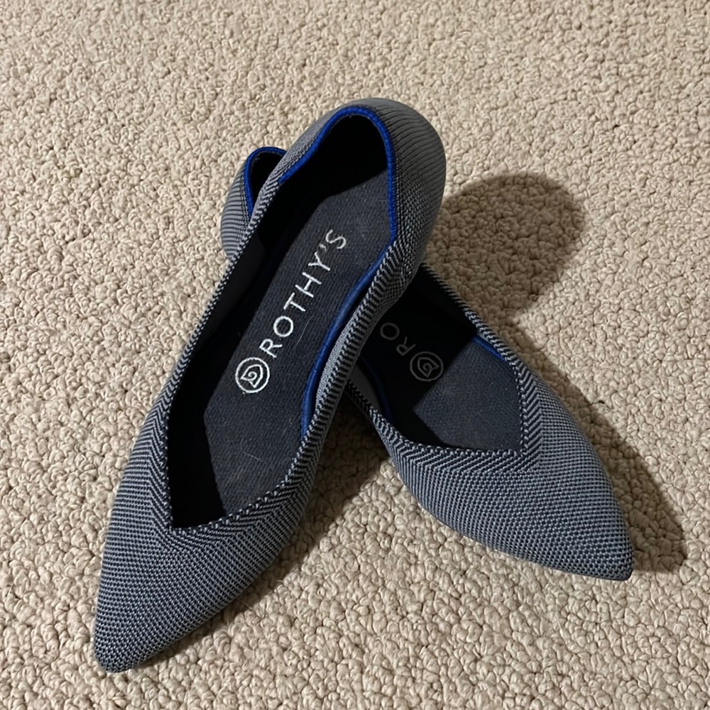 Rothy’s Grey Knitted Pointed Flat